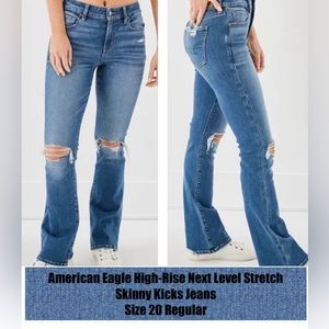 American Eagle High-Rise Next Level Stretch Skinny Kick Jeans Size 20 Regular